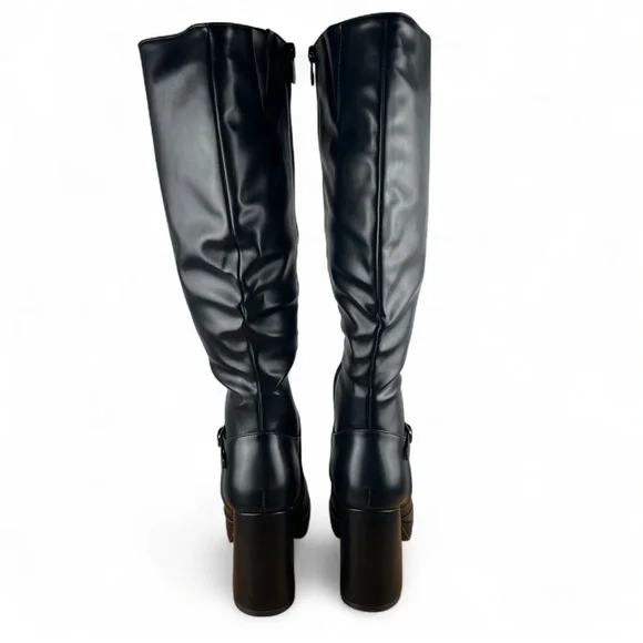 TOP MODA BLACK HIGH KNEE BOOTS (EAST-70) - Picture 5 of 8